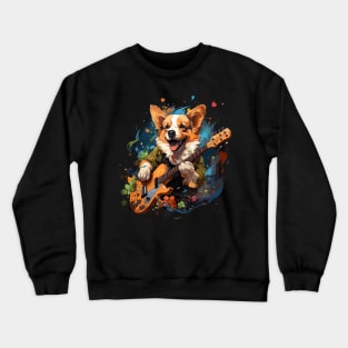 Corgi Playing Guitar Crewneck Sweatshirt